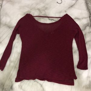 Open back burgundy Sweater S